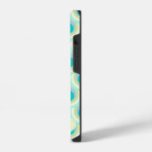 孔雀の模様のミントアクアグリーンの名前 iPhoneケース (左側面)