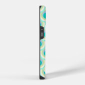 孔雀の模様のミントアクアグリーンの名前 iPhoneケース (右側面)