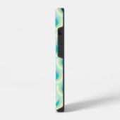 孔雀の模様のミントアクアグリーンの名前 iPhoneケース (左側面)