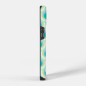 孔雀の模様のミントアクアグリーンの名前 iPhoneケース (右側面)