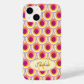 孔雀の模様の黄色のピンクの名前 Case-Mate iPhoneケース (裏面)