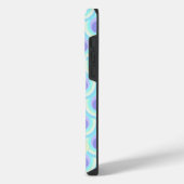 孔雀の模様 紫と青の名前 iPhoneケース (左側面)
