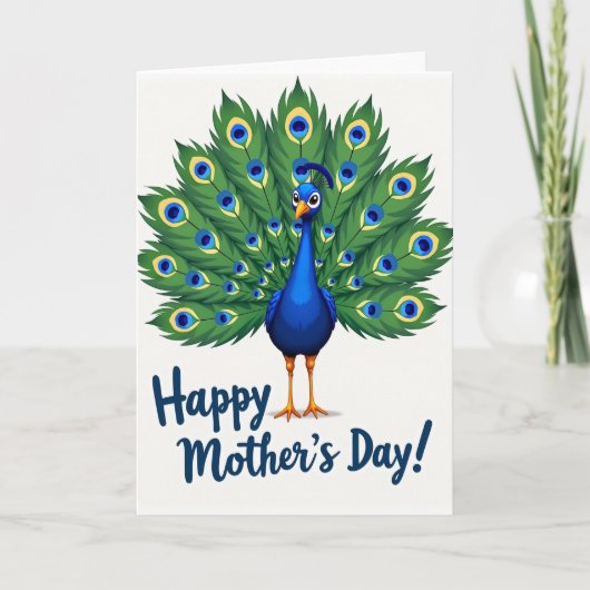 孔雀の母の日アートカード カード (正面)