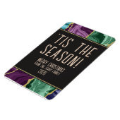 孔雀の水の色のアガートクリスマス マグネット (左側)