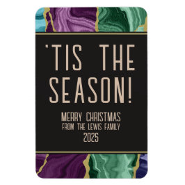 孔雀の水の色のアガートクリスマス マグネット