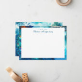 孔雀の水の色絵画の芸術パーソナライズされた ノートカード (正面/裏面インサイチュ)