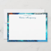 孔雀の水の色絵画の芸術パーソナライズされた ノートカード (正面)