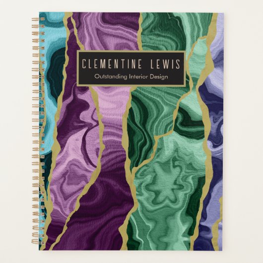 孔雀の水彩ゲートV1カスタマイズ可能 プランナー手帳 (正面)