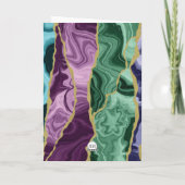 孔雀の水彩瑪瑙クリスマスカード カード (裏面)