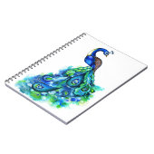 孔雀の水彩画 ノートブック (左側)