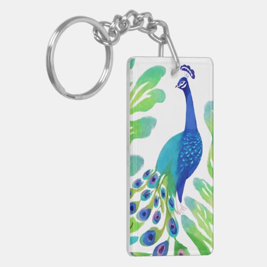 孔雀の水色 キーホルダー (正面左)