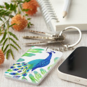 孔雀の水色 キーホルダー (正面右)