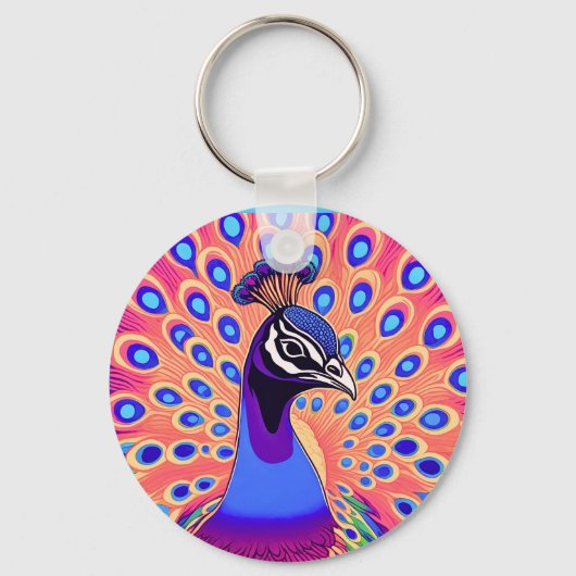 孔雀の水色 キーホルダー (正面)