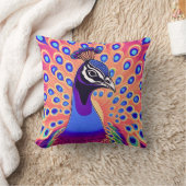 孔雀の水色 クッション (ブランケット)