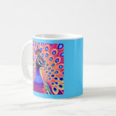 孔雀の水色 コーヒーマグカップ (正面左)