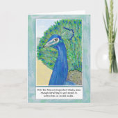 孔雀の漫画のおもしろいな誕生日の挨拶状 カード (正面)