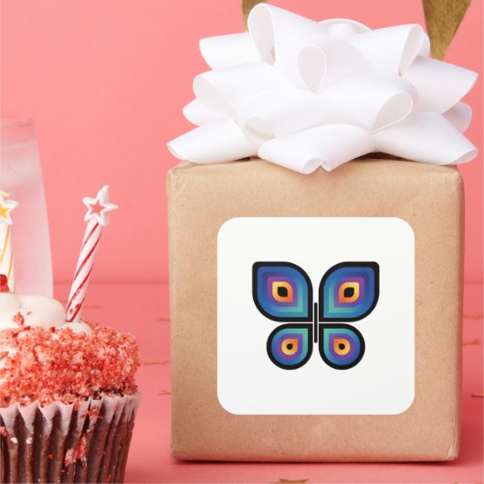 孔雀の炎の蝶 スクエアシール (パーティー)