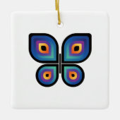 孔雀の炎の蝶 セラミックオーナメント (正面)