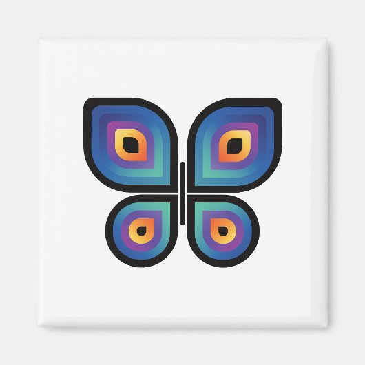 孔雀の炎の蝶 マグネット (正面)