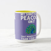 孔雀の男の女のクジャクの恋人の鳥 ツートーンマグカップ (正面右)