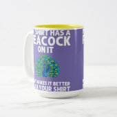孔雀の男の女のクジャクの恋人の鳥 ツートーンマグカップ (正面左)
