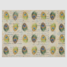 孔雀の短命なもののComplimentry Decoupageの紙