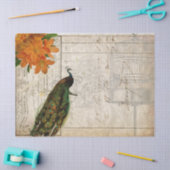 孔雀の短命なもののDecoupageのティッシュペーパーの景色 薄葉紙 (クラフト)