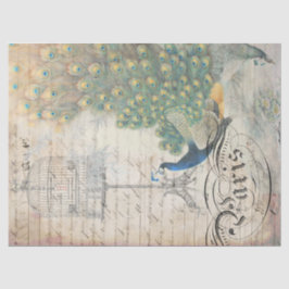 孔雀の短命なもののDecoupageのペーパー権利 薄葉紙