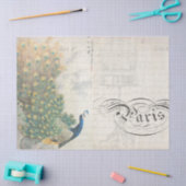 孔雀の短命なもののDecoupageのペーパー横 薄葉紙 (クラフト)