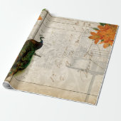 孔雀の短命なもののDecoupageの紙 ラッピングペーパー (アンロールド)