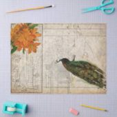 孔雀の短命なもののDecoupageの紙 薄葉紙 (クラフト)