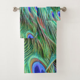 孔雀の空想的な羽 バスタオルセット