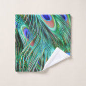 孔雀の空想的な羽 バスタオルセット (ウォッシュタオル)