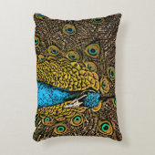 孔雀の素晴らしさのイラストレーション アクセントクッション (正面(垂直))