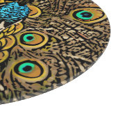 孔雀の素晴らしさのイラストレーション カッティングボード (角)