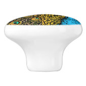 孔雀の素晴らしさのイラストレーション セラミックノブ (側面)