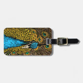 孔雀の素晴らしさのイラストレーション ラゲッジタグ (正面横)