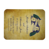 孔雀の素朴な保存日付 マグネット (横)