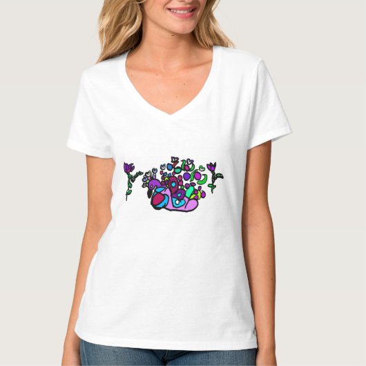 孔雀の紫のバラ Tシャツ (正面)