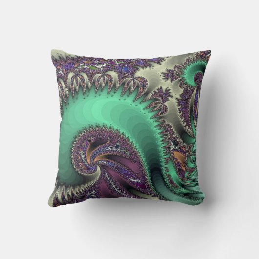 孔雀の紫色のデザインの装飾用クッション クッション (裏面)