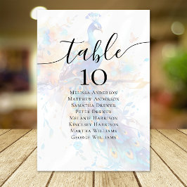 孔雀の結婚テーブル座席表 テーブルナンバー