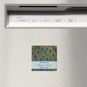 孔雀の結婚式の日付を保存 マグネット (インサイチュ (食洗機))