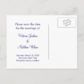 孔雀の結婚式の日付を保存 案内ポストカード (裏面)