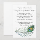 孔雀の結婚式招待状 招待状 (正面/裏面)