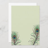 孔雀の結婚式招待状 招待状 (正面/裏面)