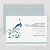 孔雀の結婚式招待状 招待状 (正面/裏面)