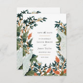 孔雀の絵 セーブザデート (正面/裏面)