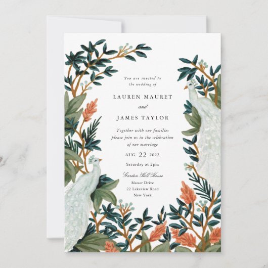 孔雀の絵 招待状 (正面)