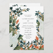 孔雀の絵 招待状 (正面/裏面)