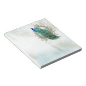 孔雀の美しいターコイズヴィンテージの汚れた鳥 ノートパッド (アングル)